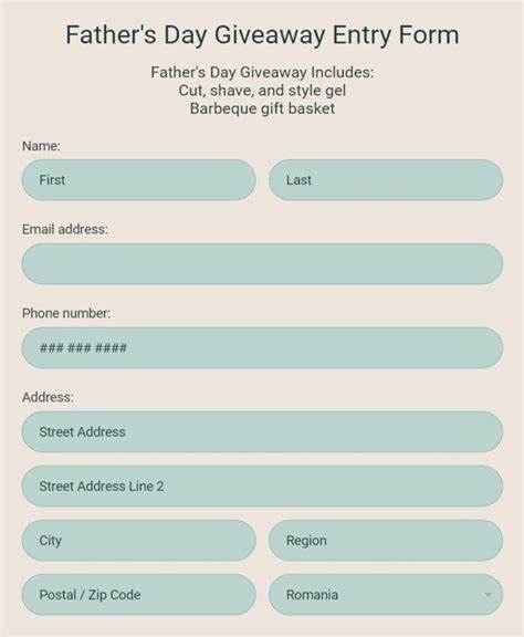 sweepstakes template|Free Online Giveaway Entry Form Template .